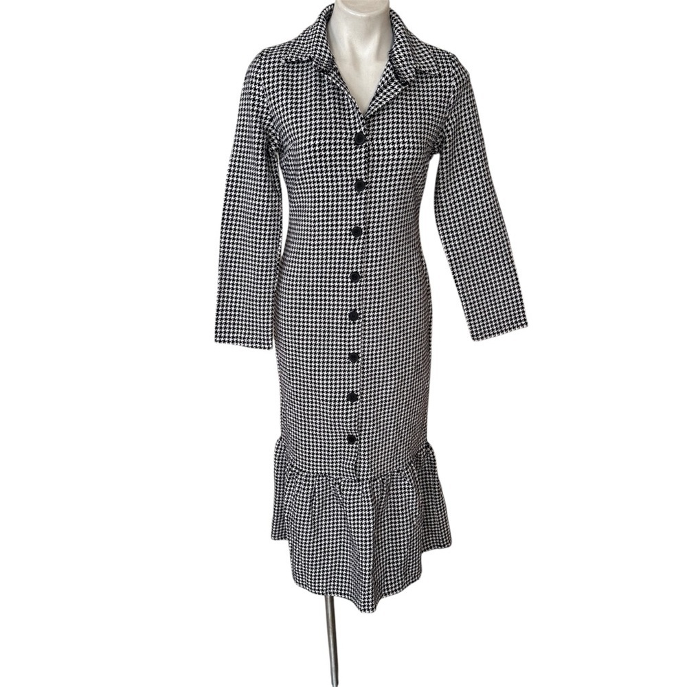 Black and White Checkered Women's Dress